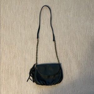 Black leather crossbody purse